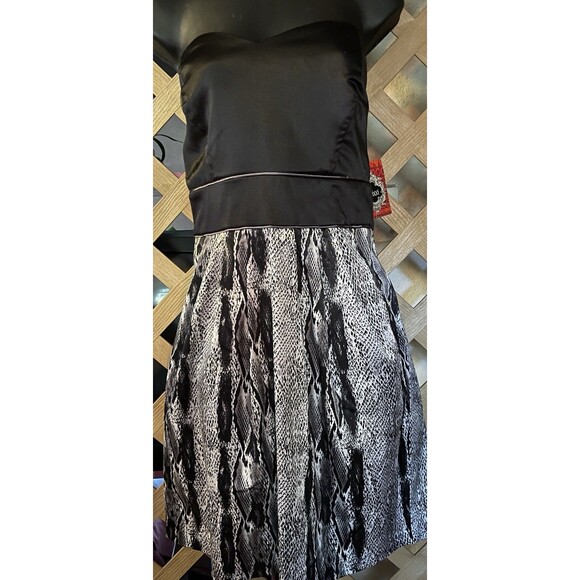 NWT TRIXXI Vtg Snakeskin Print Strapless Cocktail Dress Goth Y2K 90's Size 13 - Picture 5 of 10